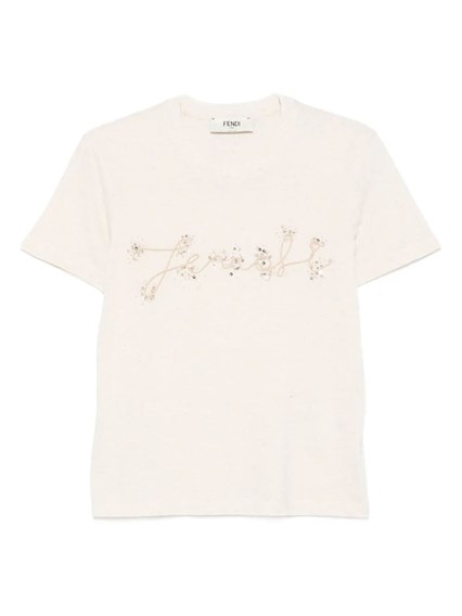 Fendi 3D ローマ ロゴ ディテール クロップド コットン Tシャツ Fendi 3d fendi ローマ クロップド tシャツ available on Monti
