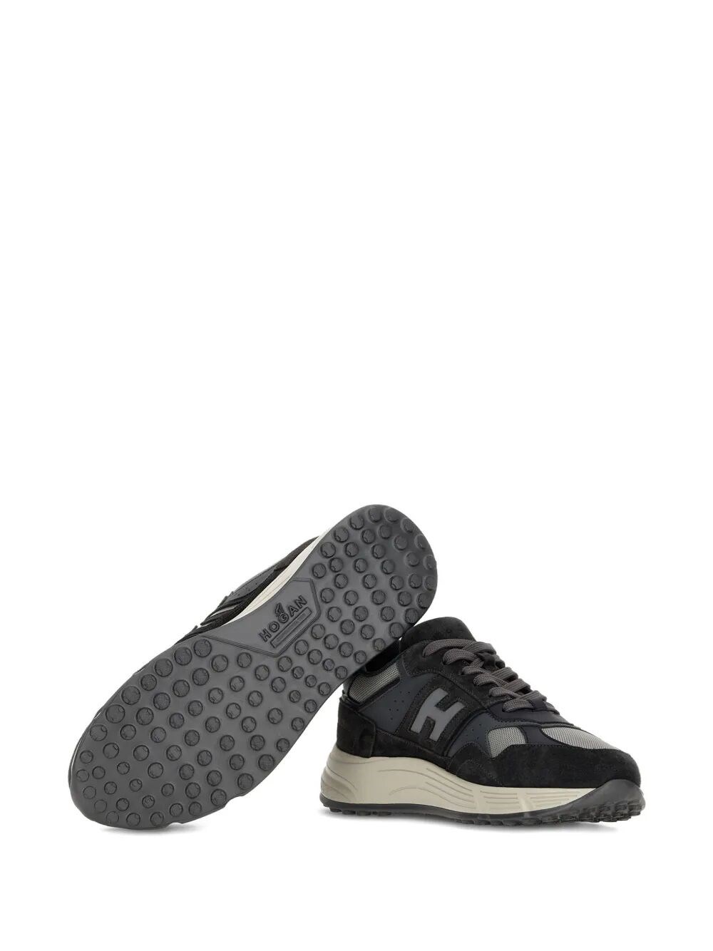 SUEDE AND SMOOTH LEATHER HYPERLIGHT SNEAKERS WITH TECHNICAL FABRIC INSERTS