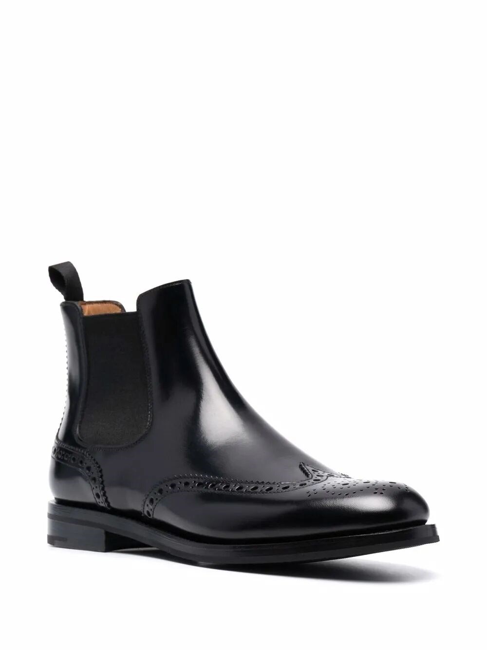 CHARLIZE BROGUE-DETAIL CHELSEA BOOTS