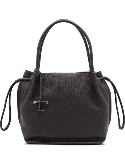 TOD'S＊Bucket Bag Medium レザー バケットバッグ＊送料込 Woman BLACK Bucket Bag in Leather Medium