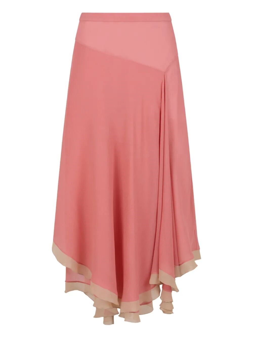 Marni Creponne Silk Peplum Midi Skirt Clothing In Multi