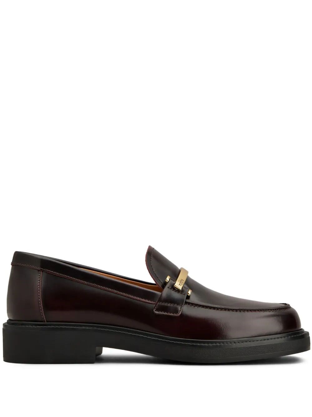 LEATHER LOAFERS WITH METAL BAR