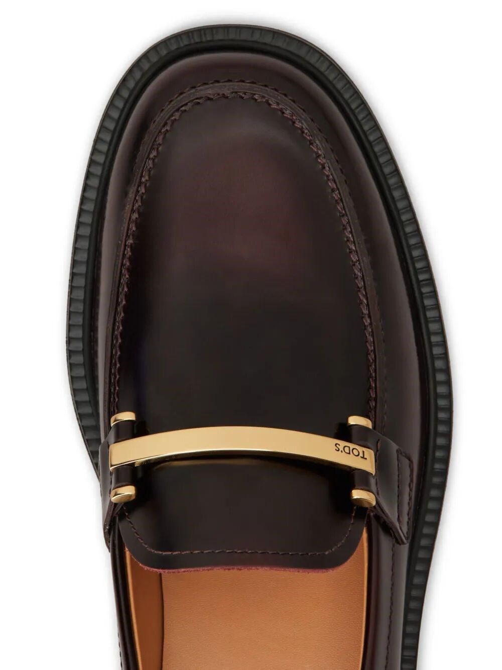 LEATHER LOAFERS WITH METAL BAR