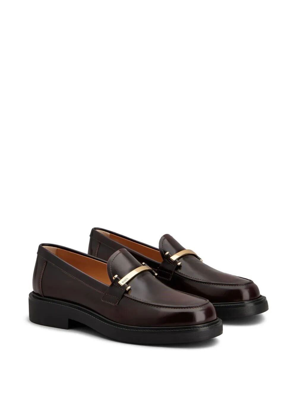 LEATHER LOAFERS WITH METAL BAR