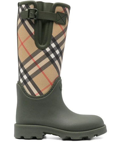 ロングブーツ Burberry Printed Rubber Marsh Stamp Boots Rubber Marsh Stamp High Boots​ in Black - Women | Burberry