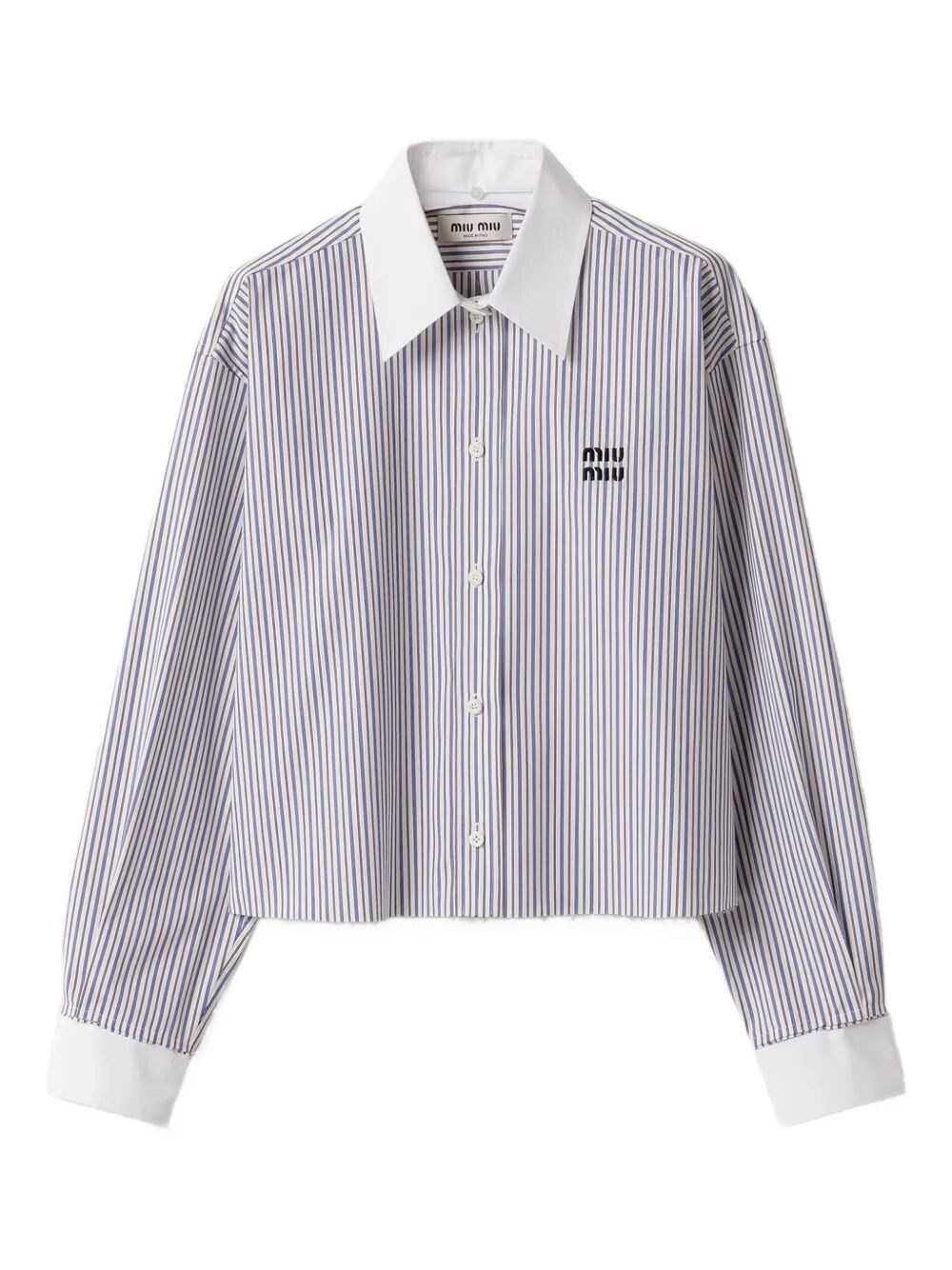 Miu Miu Striped Poplin Shirt In White