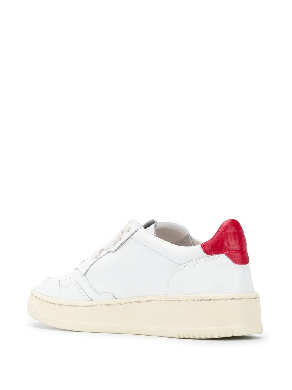MEDALIST LOW SNEAKERS IN WHITE AND RED LEATHER
