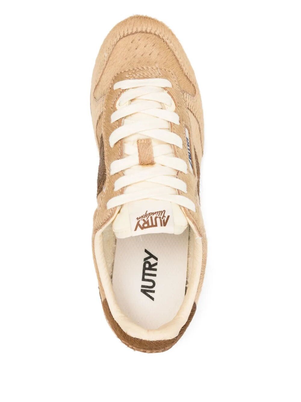 WINDSPIN SNEAKERS IN BEIGE AND BROWN PONY HAIR EFFECT