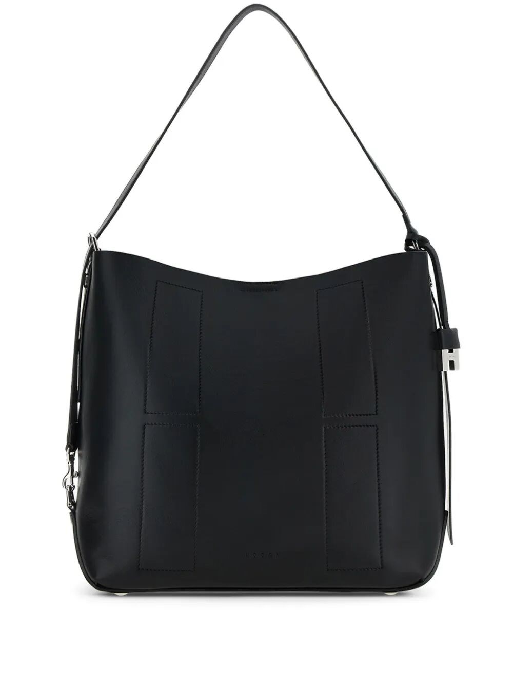 Hogan Medium Leather Shoulder Bag In Black