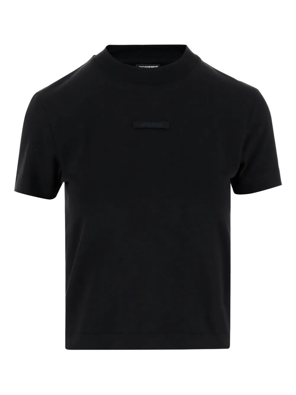 Jacquemus Le T-shirt Gros Grain In Black