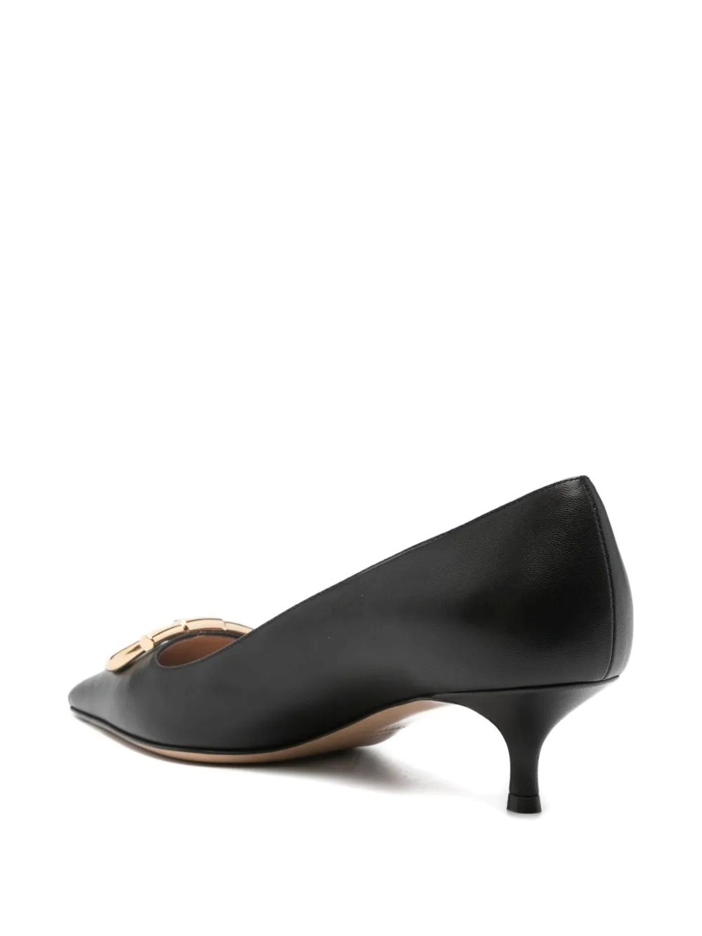 LARA LEATHER PUMPS WITH MAXI GANCINI BUCKLE