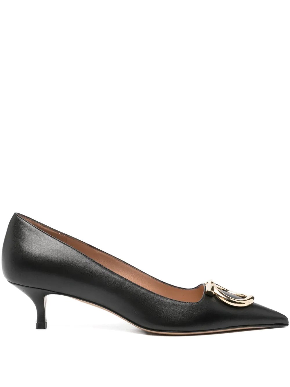 LARA LEATHER PUMPS WITH MAXI GANCINI BUCKLE