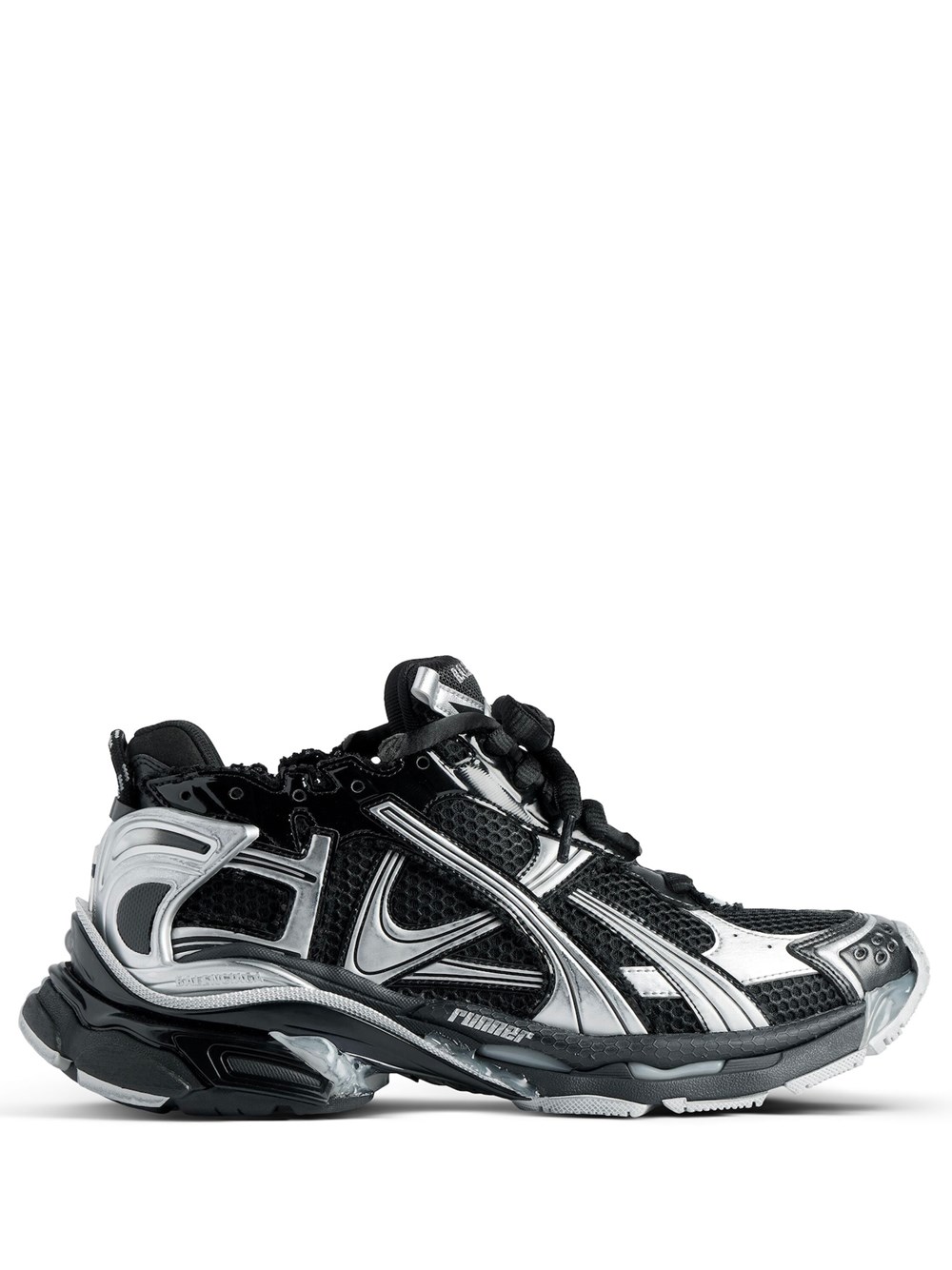 RUNNER SNEAKER IN BLACK/SILVER