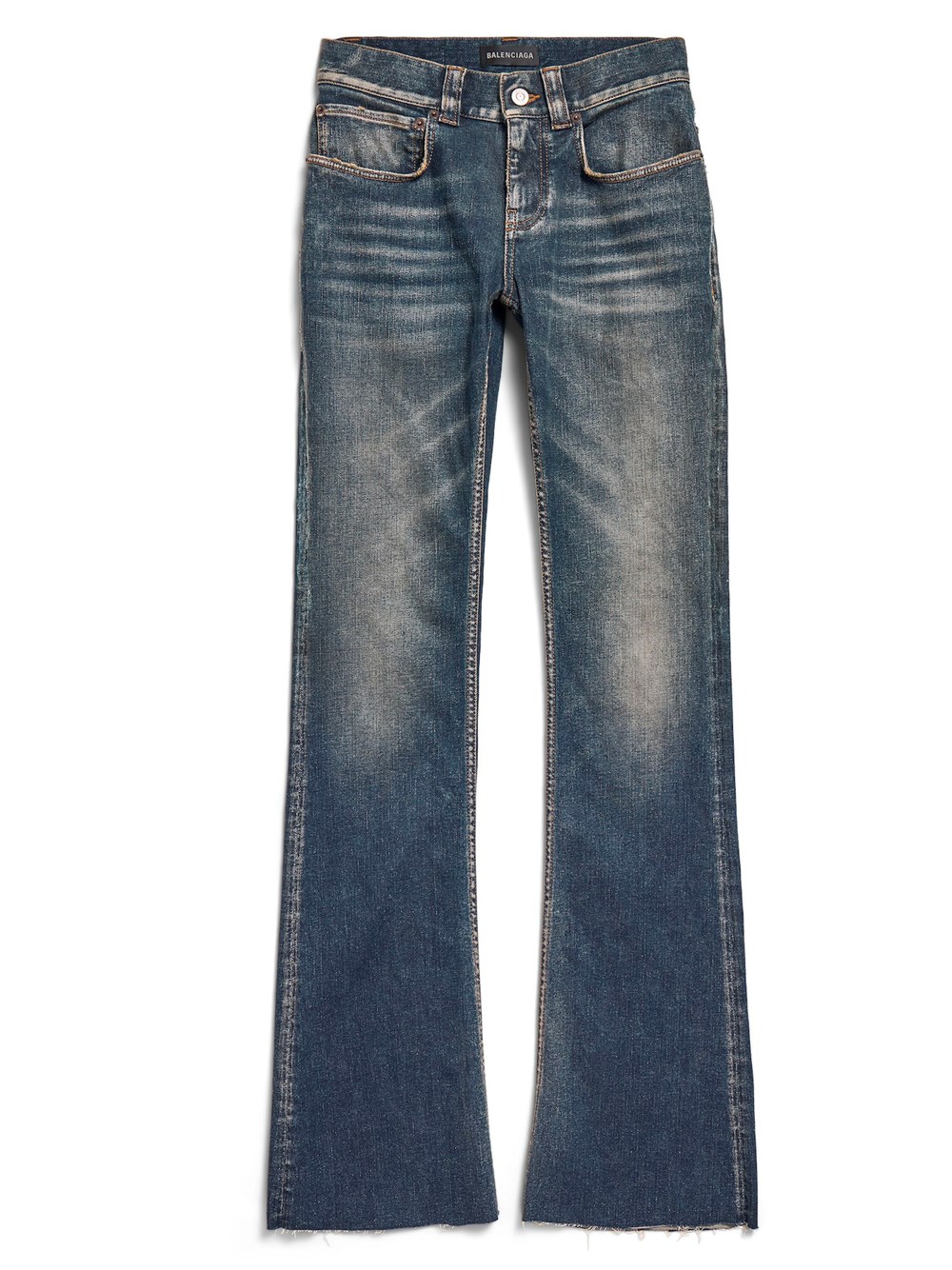 Balenciaga Washed-out Bootcut Jeans In Blue