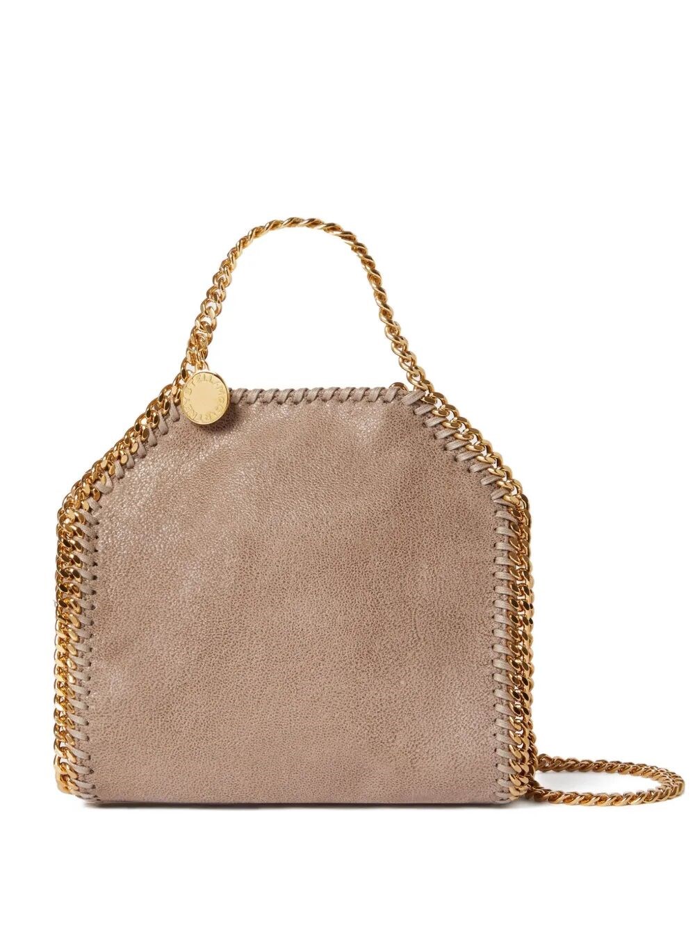 Stella Mccartney Hexagonal-shaped Textured Bag With Chain Strap In Nude