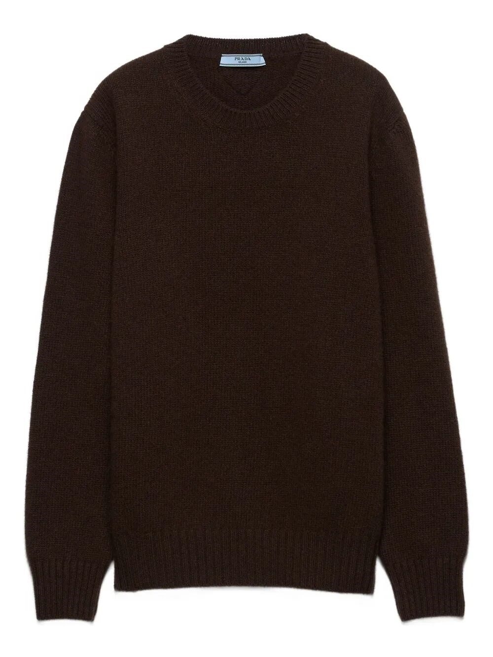 Prada Wool And Cashmere Crew-neck Sweater In Brown