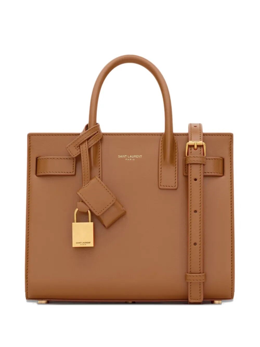 Saint Laurent Sac De Jour Nano In Smooth Leather In Brown