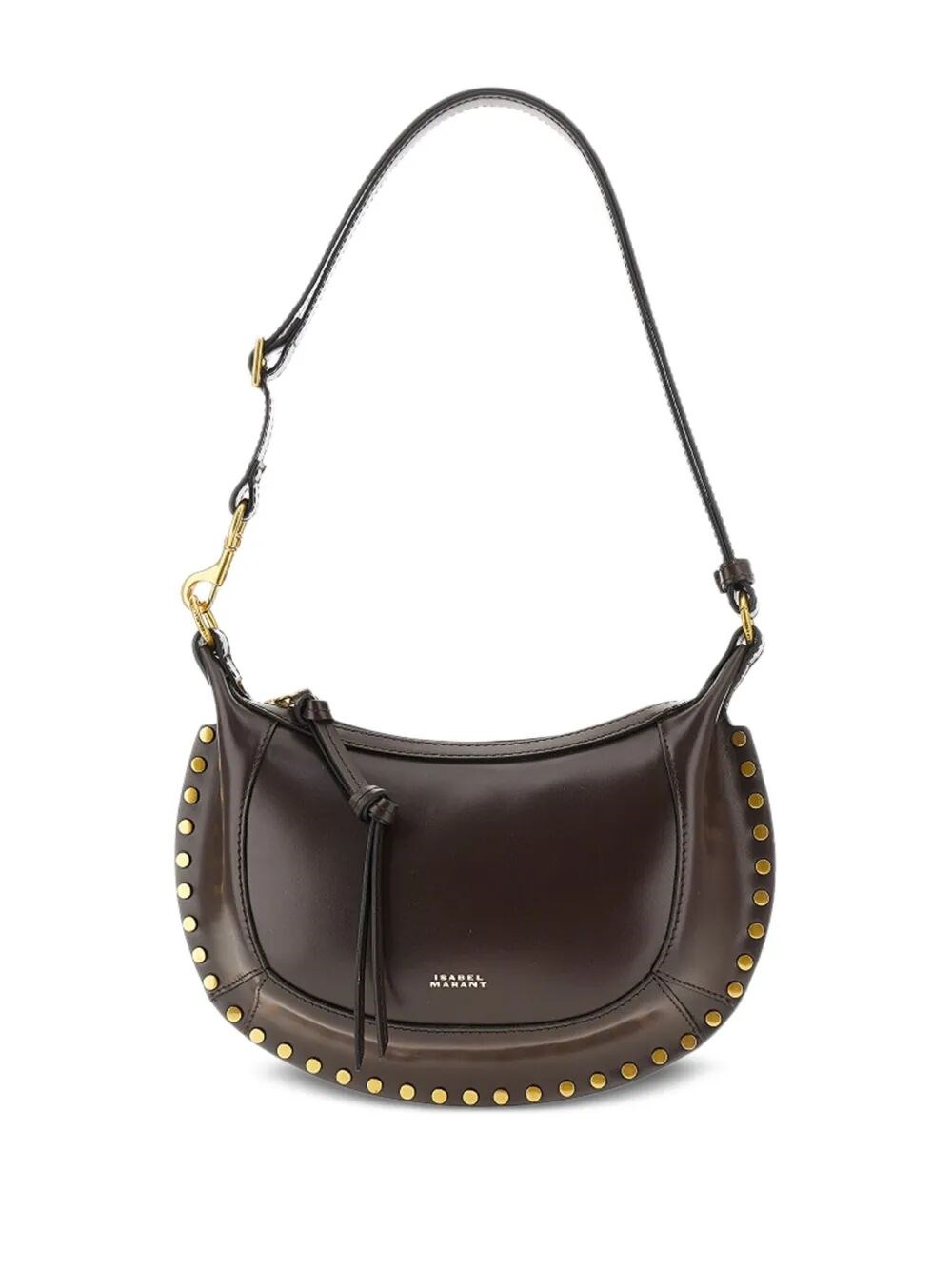Isabel Marant Oskan Moon Studded Shoulder Bag In Brown