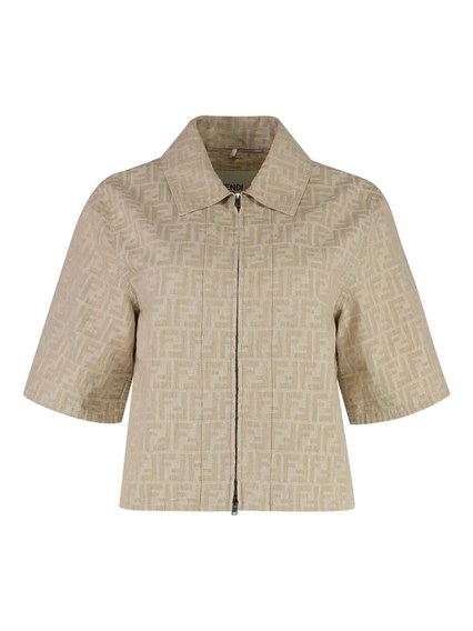 Fendi Ff cropped denim jacket available on Monti Boutique