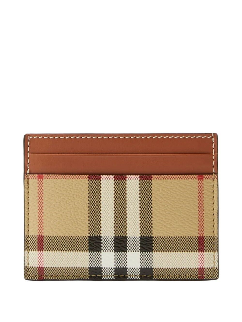 Burberry Sandon Check Card Case In Neutral