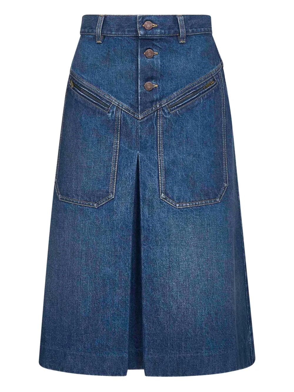 Chloé A-line Silhouette Midi Length Skirt In Blue