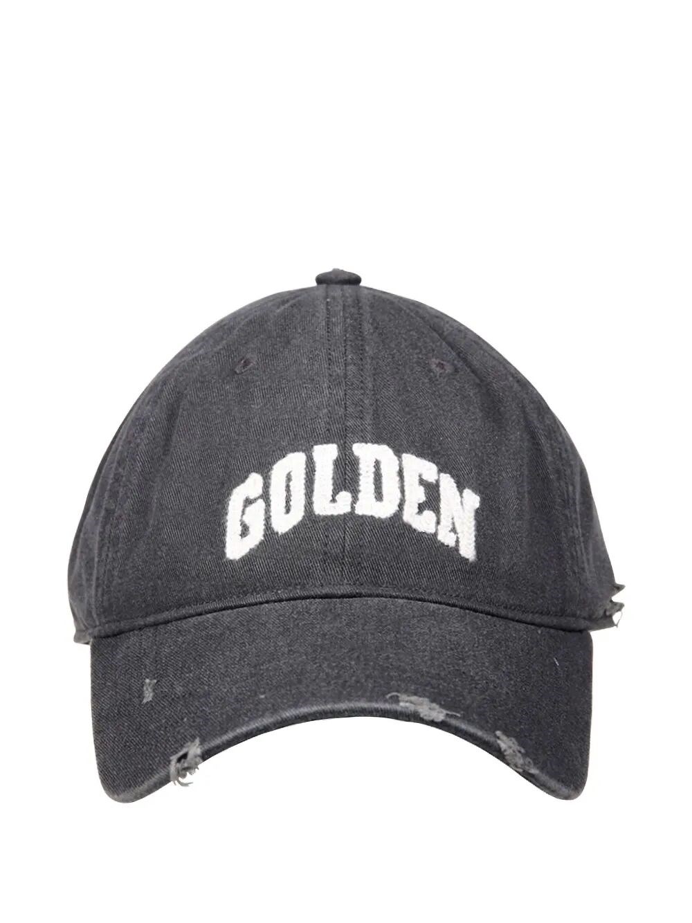 Golden Goose Cotton Baseball Cap With A Lived-in Finish Accessories In Gray