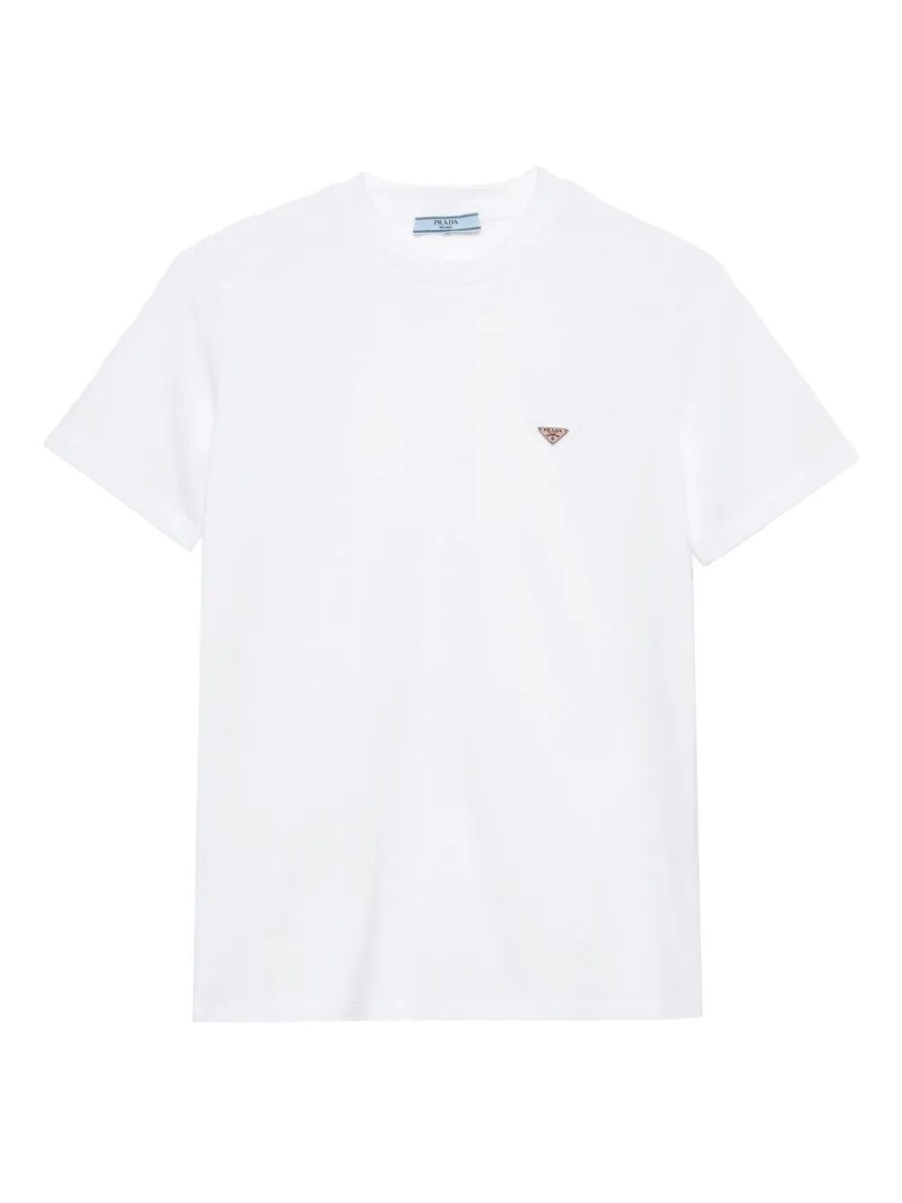 Prada Triangle Logo Cotton T-shirt In White