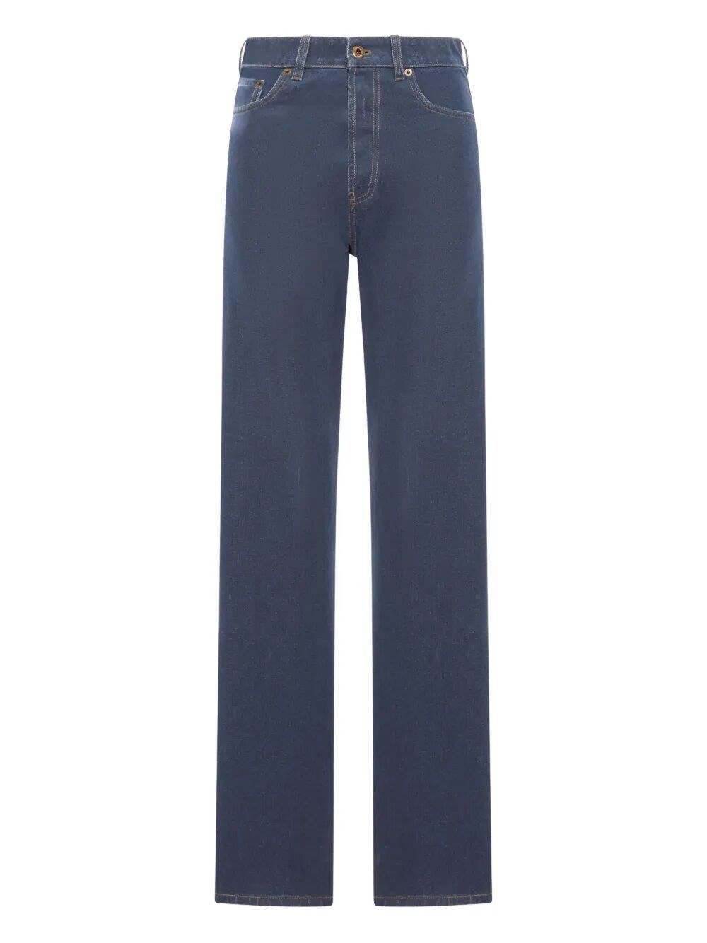 Miu Miu Embroidered-logo Flock Jeans In Blue