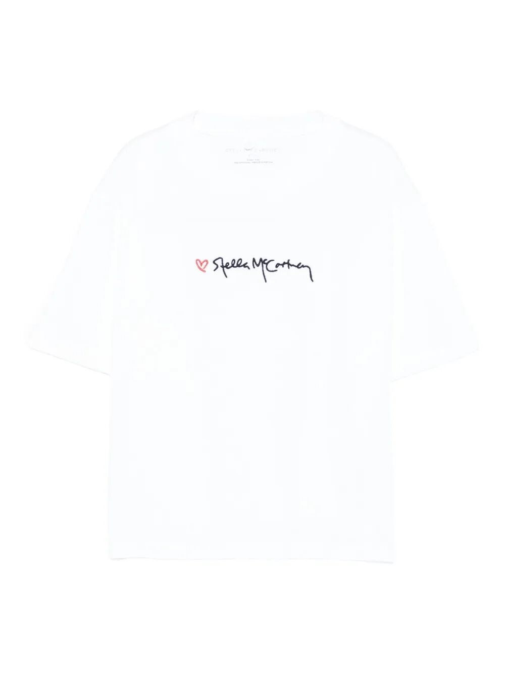 Stella Mccartney Logo-embroidered Cotton T-shirt In White