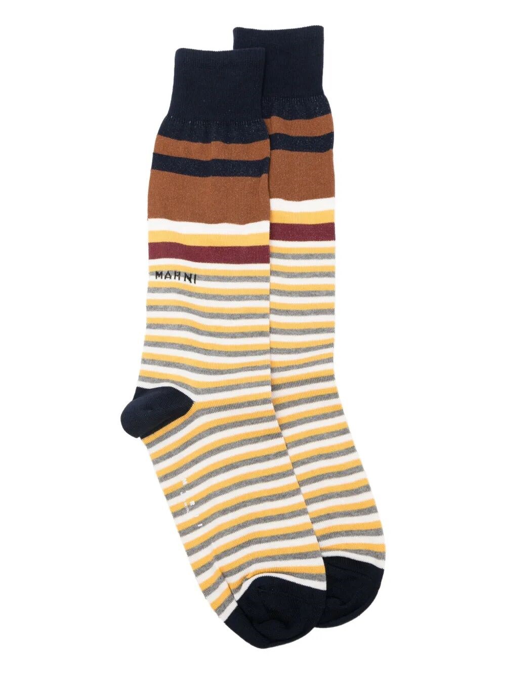 Marni Mixed Stripes Cotton Socks In Multi