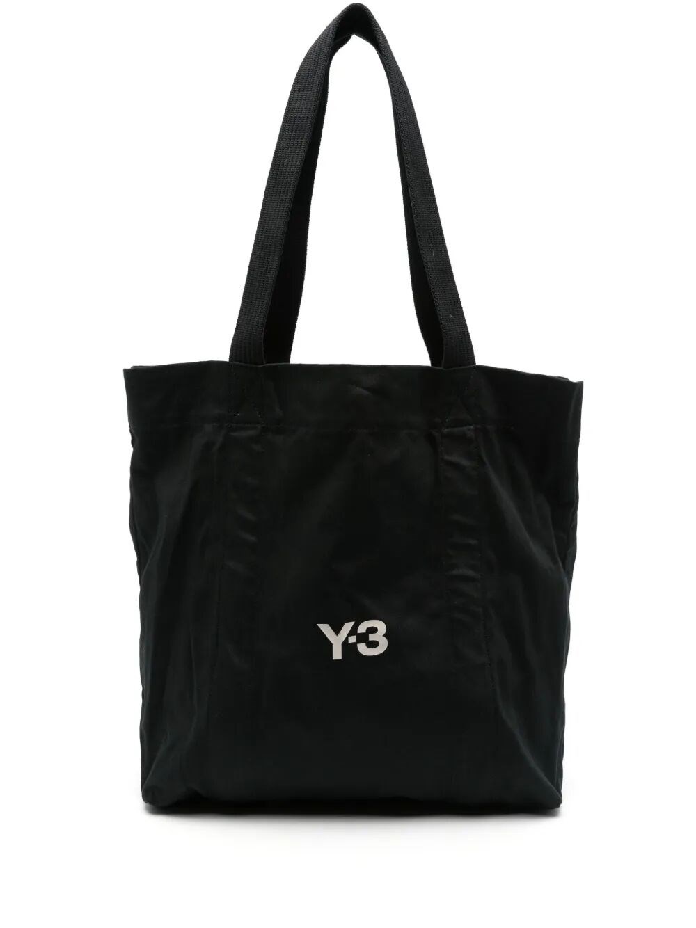 Y-3 Adidas Y 3 Black Cotton Tote Bag With Logo In Black