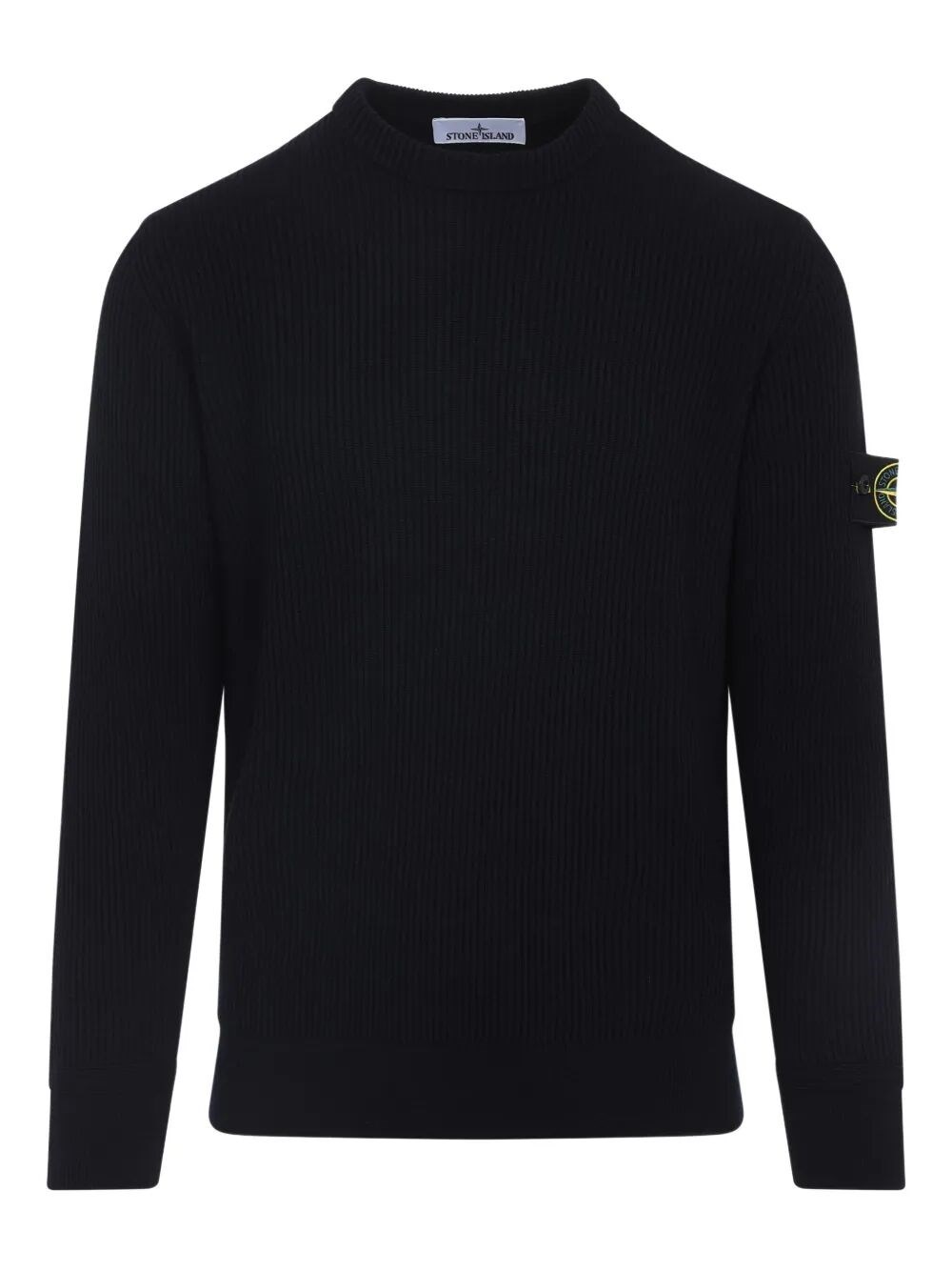 Stone Island Ribbed Wool Turtleneck Sweater Clothing In Blue