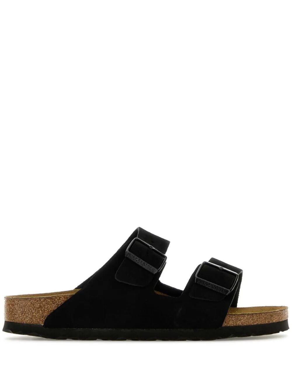 Birkenstock Arizona Double-strap Leather Slides In Black