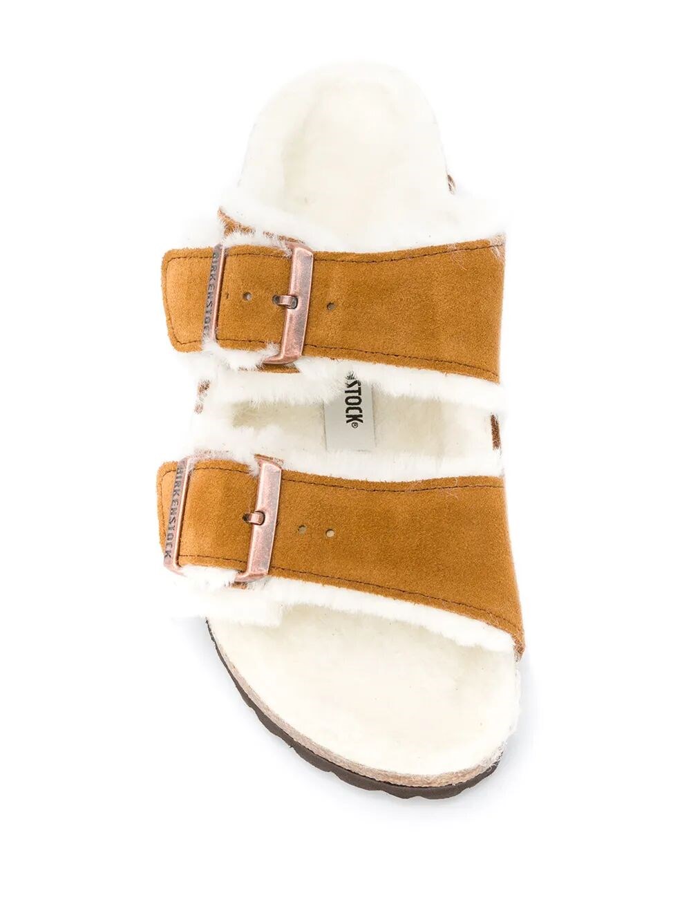 ARIZONA SHEARLING AND SUEDE SANDALS