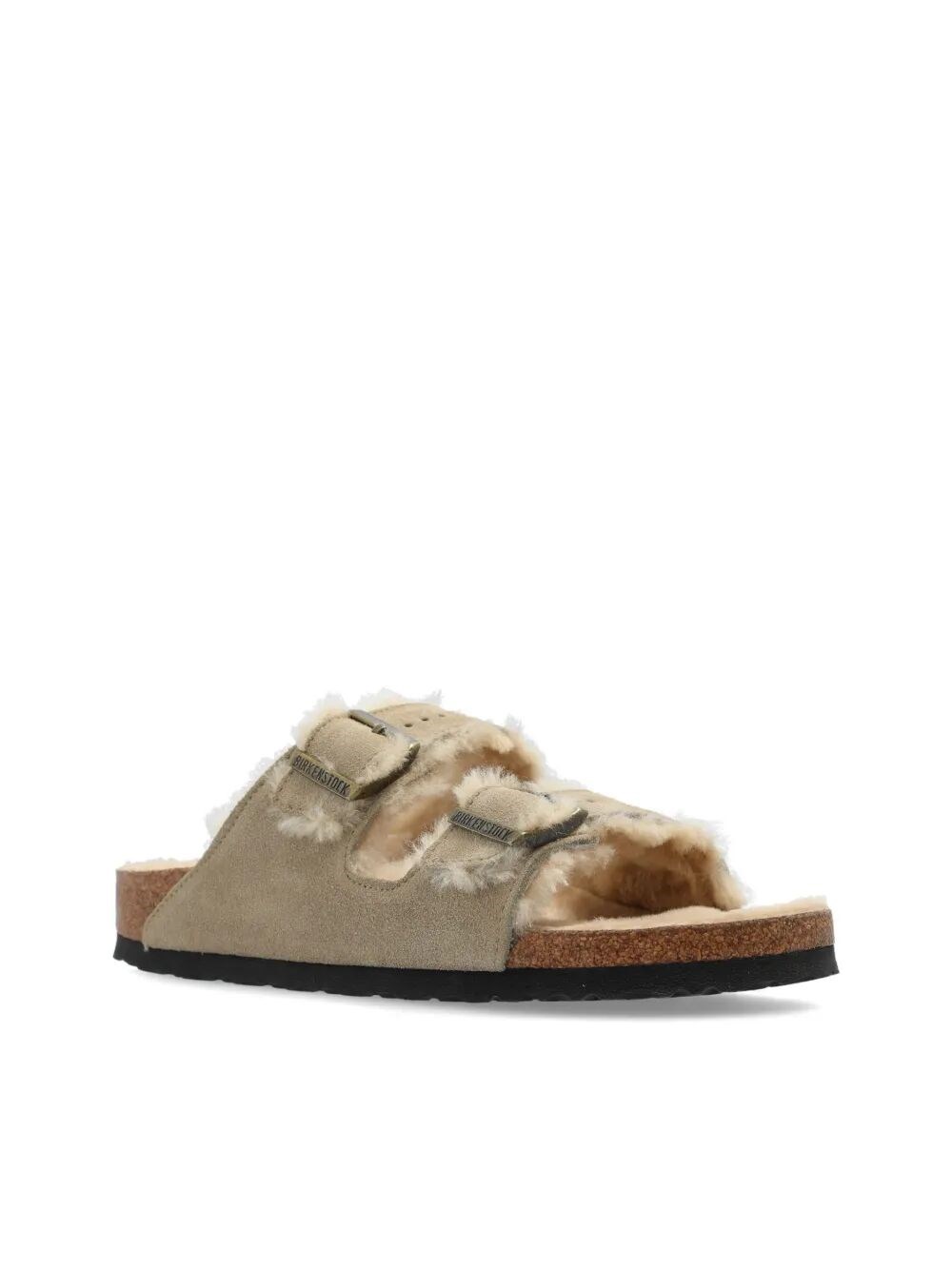 ARIZONA SHEARLING AND SUEDE SANDALS