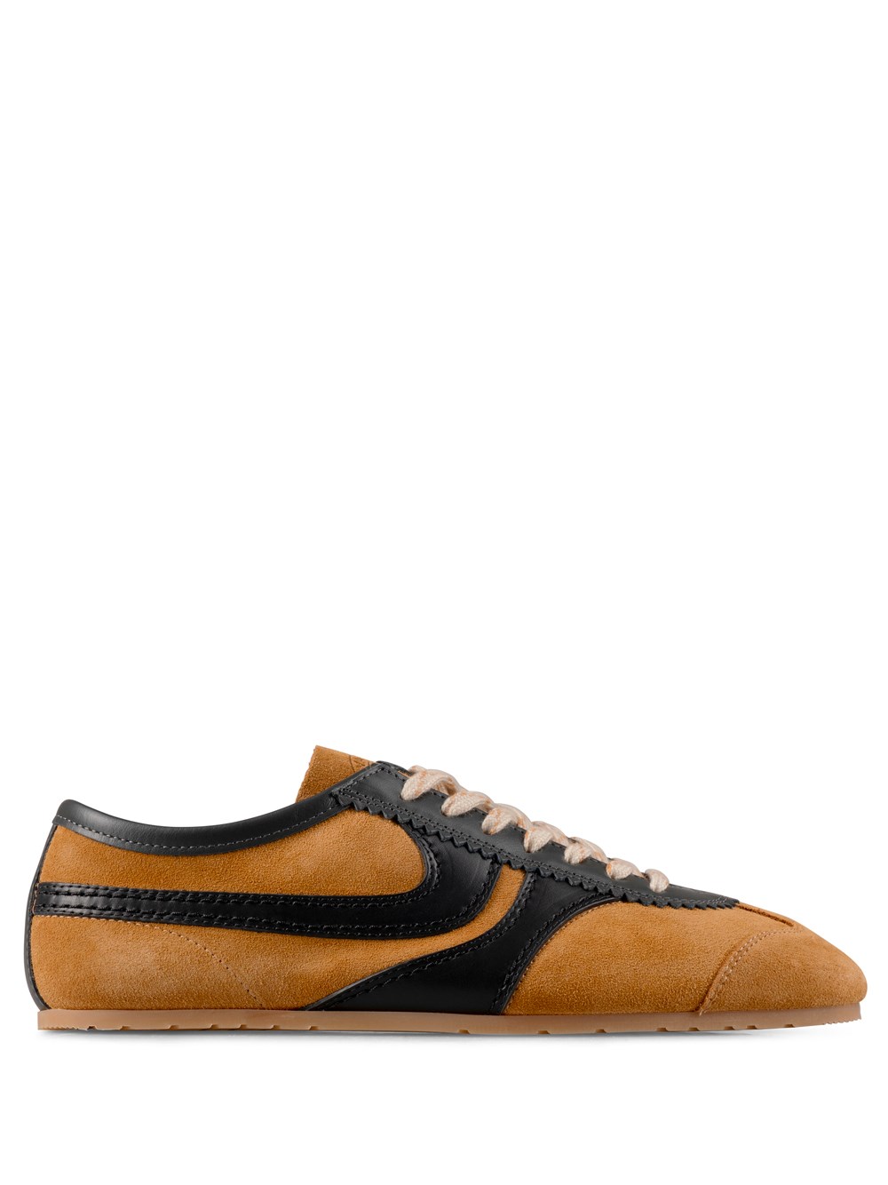 Dries Van Noten Double Lacing Suede Sneakers With Leather Inserts Shoes In Brown