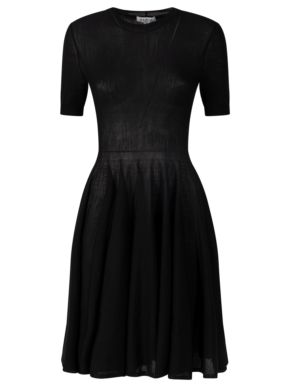 Alaïa Skater Short-sleeved Wool Dress Clothing In Black