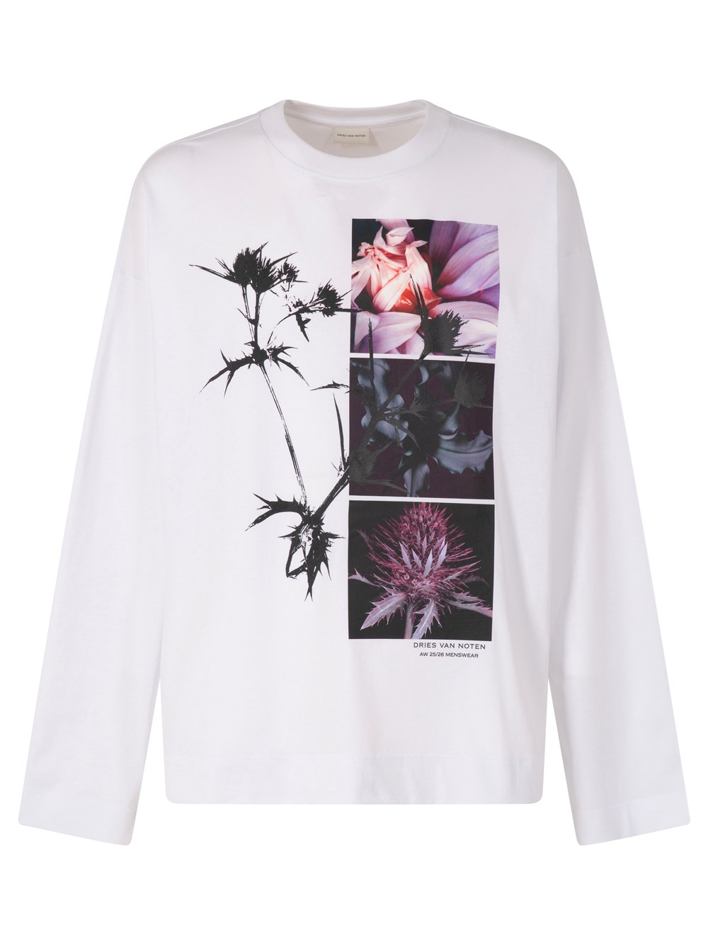 Dries Van Noten Hegland Long-sleeved Printed T-shirt In White