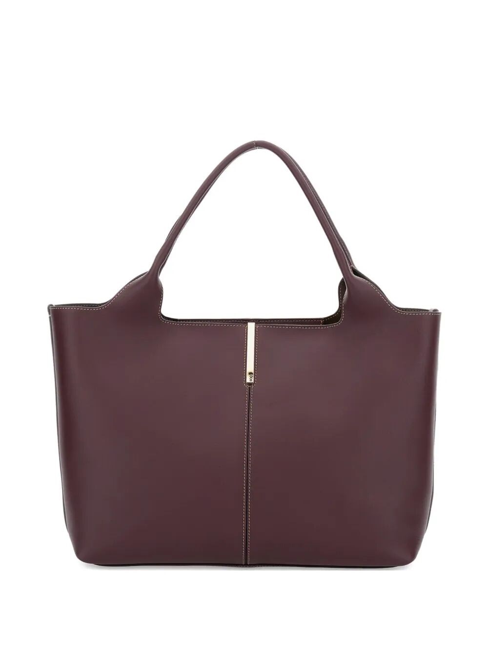 Tod's Medium Leather Shopping Bag With Gold-tone Hardware In Purple