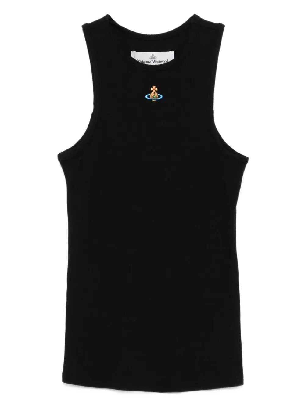 Vivienne Westwood 90s Orb-embellished Ribbed Tank Top Clothing In Black