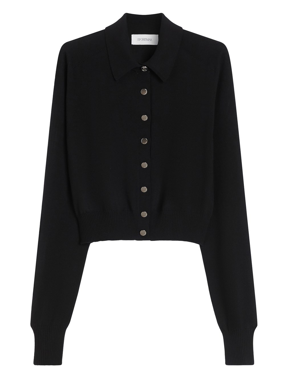 Sportmax Soft Fit Wool Cropped Cardigan Clothing In Black