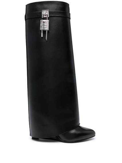 Givenchy Shark lock leather high boots available on Monti