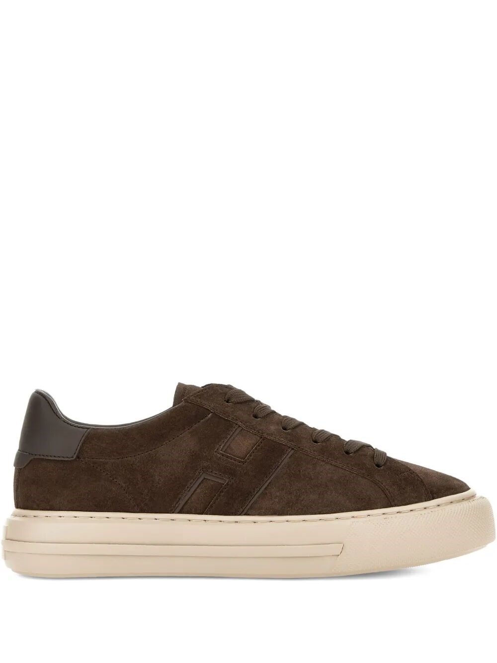 Hogan H691 Lace-up Sneakers With Suede Upper And Memory Foam Comfort In Brown