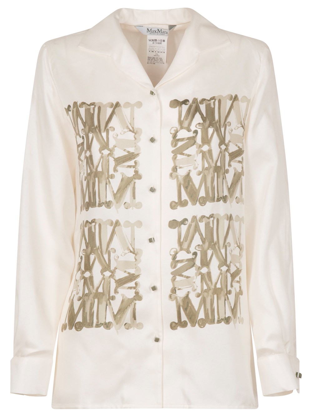 Max Mara Maxmarabesque Print Silk Shirt Clothing In White