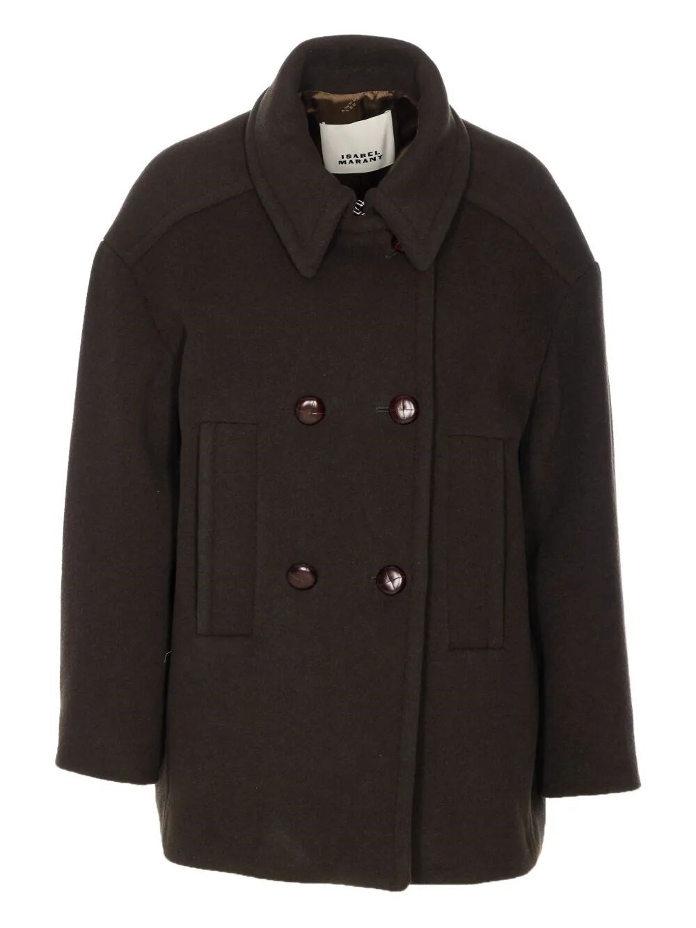 Isabel Marant Fiby Double Breasted Wool Blend Coat Clothing In Green