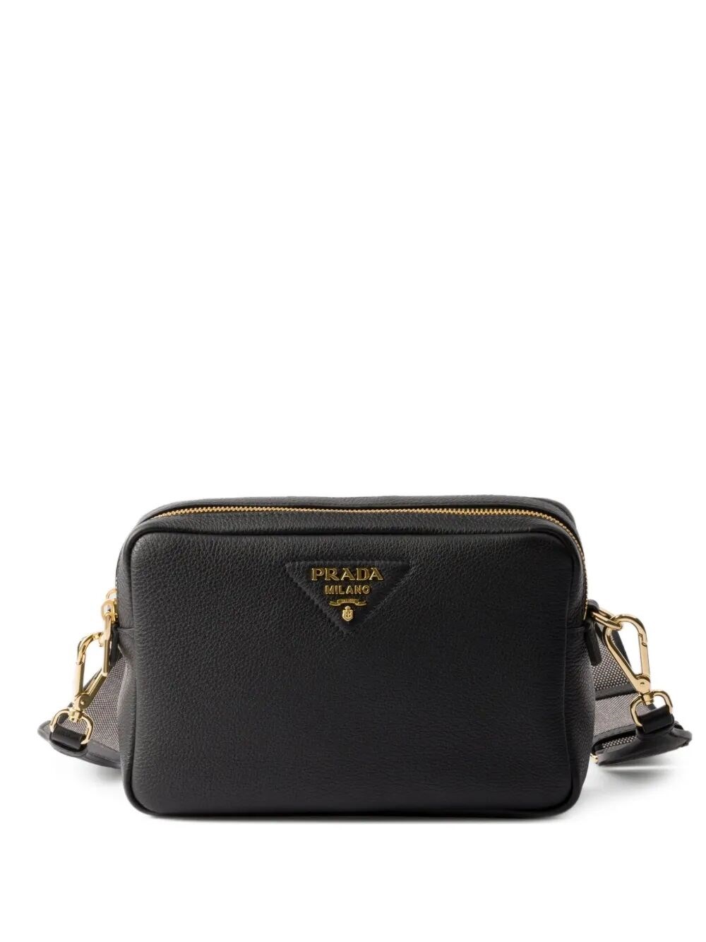 Prada Small Leather Cross-body Bag In Black