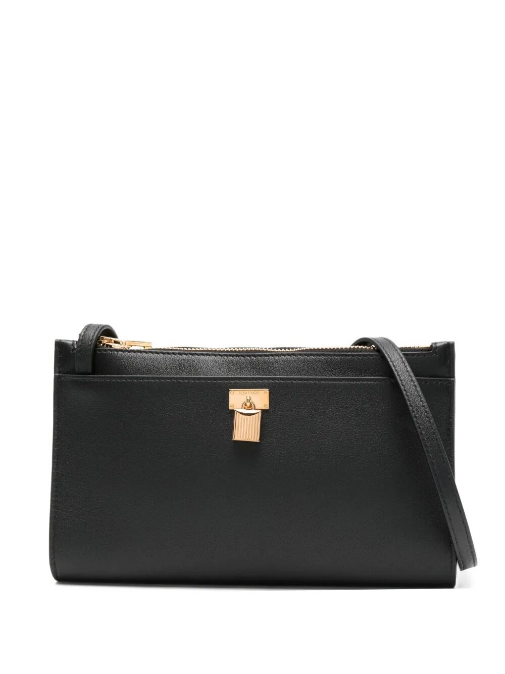 Tom Ford Rectangular Shape Gold-tone Hardware Padlock Mini Bag In Black