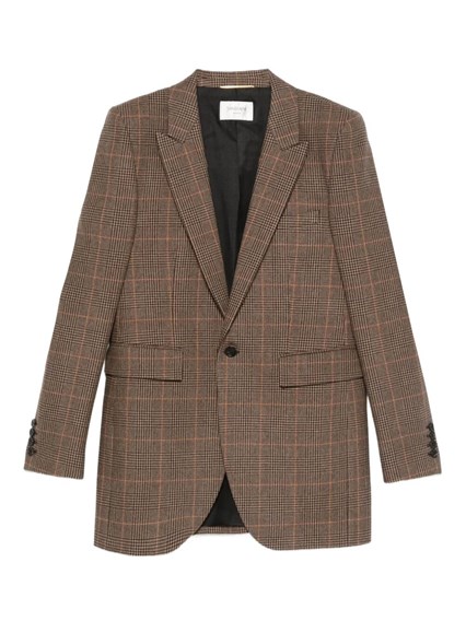 ジャケット Prada Single-Breasted Prince Of Wales Wool Jacket Prada Single-breasted prince of wales checked jacket