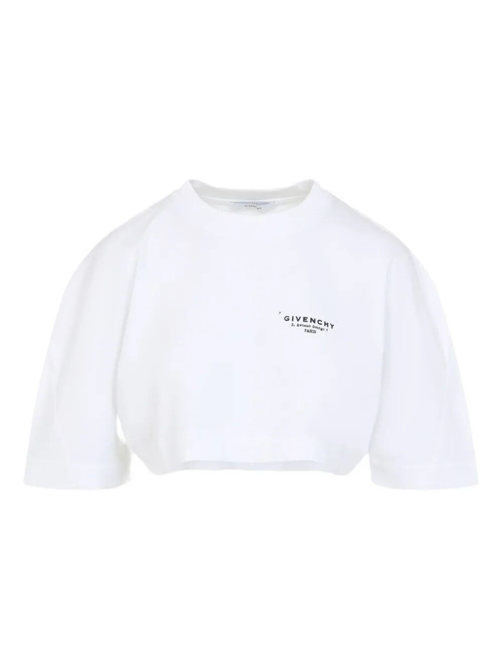 Givenchy Cropped Fit T-shirt In Cotton With Stamp Print Clothing In White