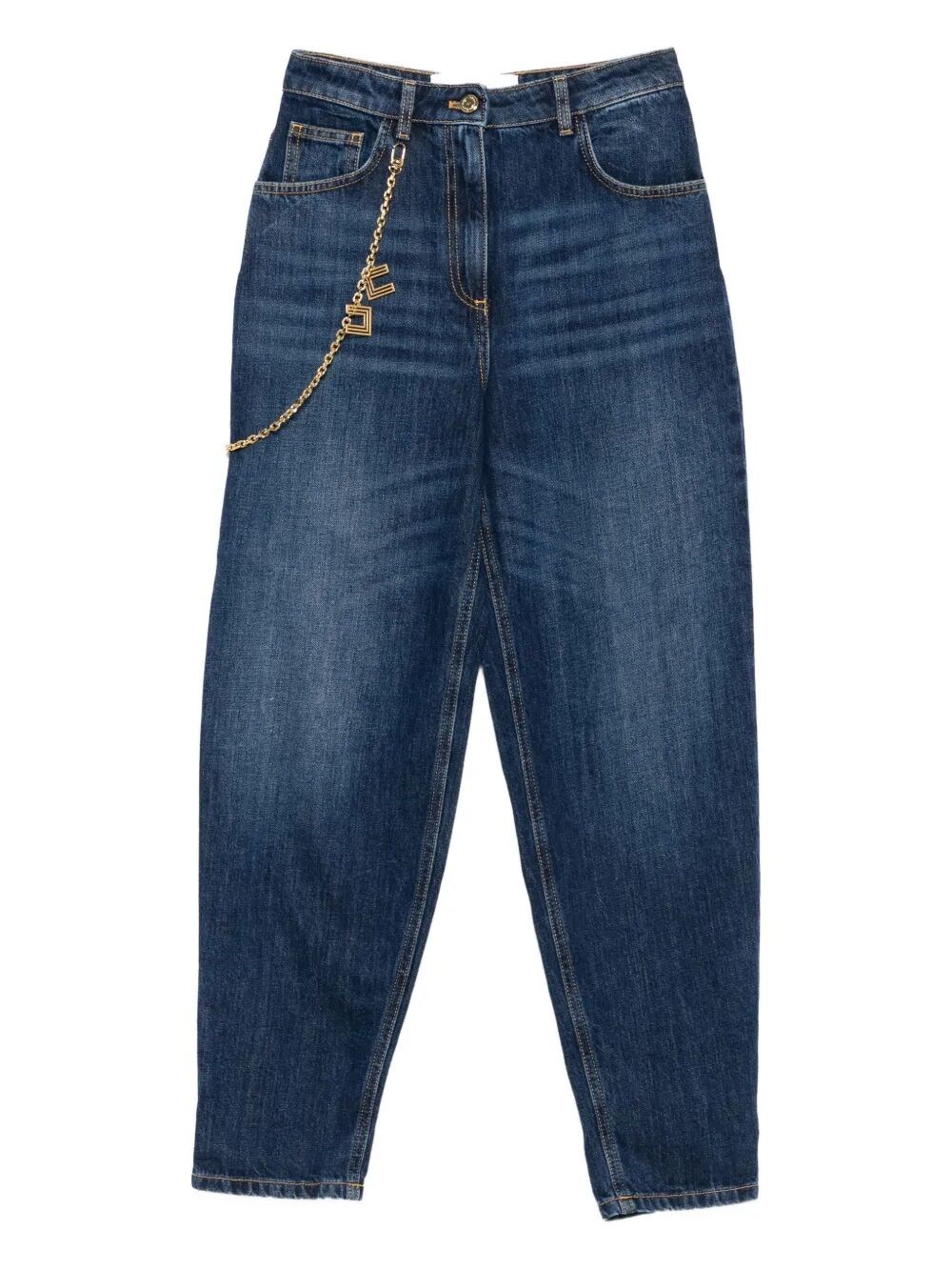 Elisabetta Franchi Jeans Con Catena Gioiello Blu In Blue